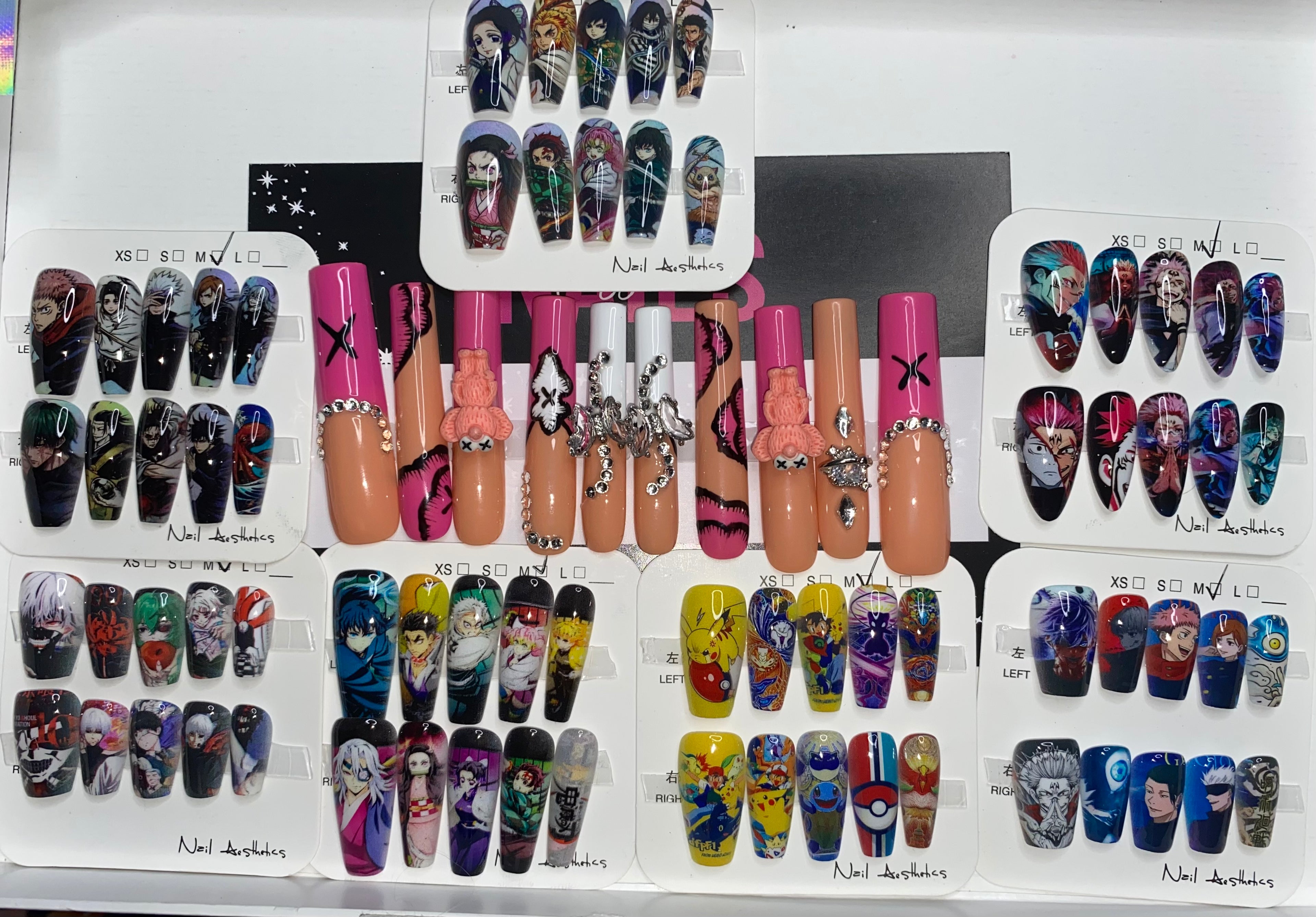 Press-On Anime/Cartoon Nails (Medium Size)