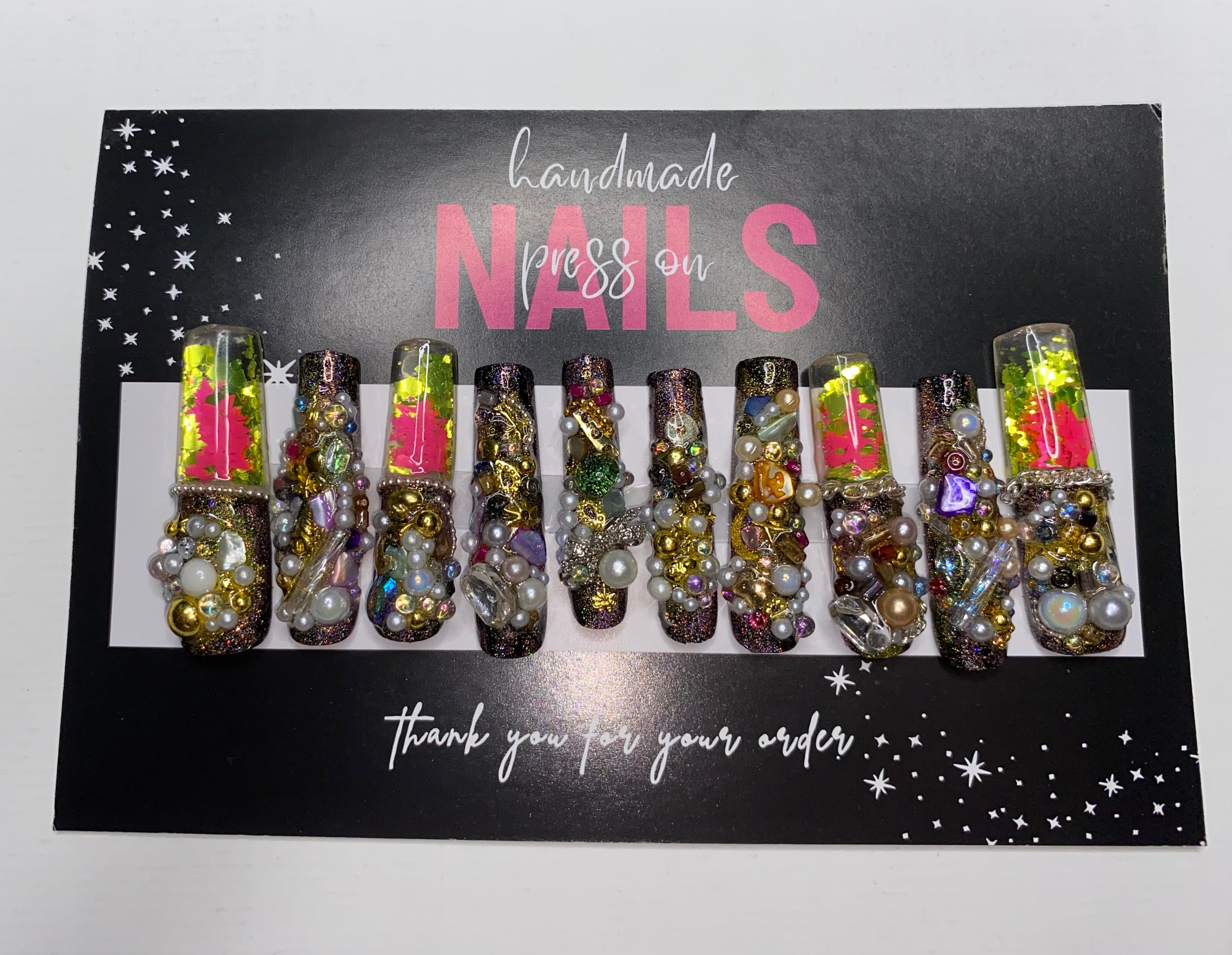 Press-On Water Nails  (Medium Size)