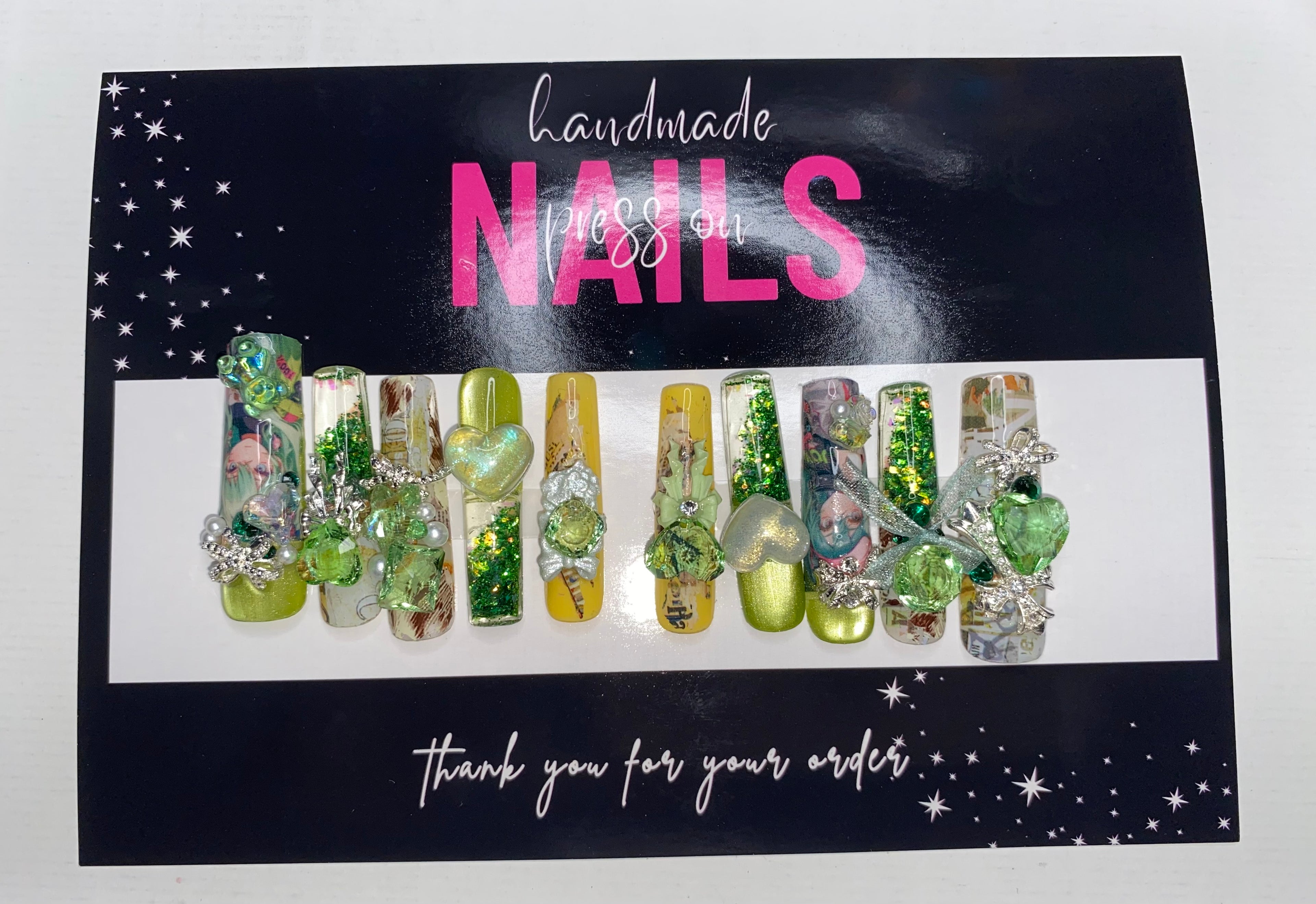 Press-On Water Nails  (Medium Size)