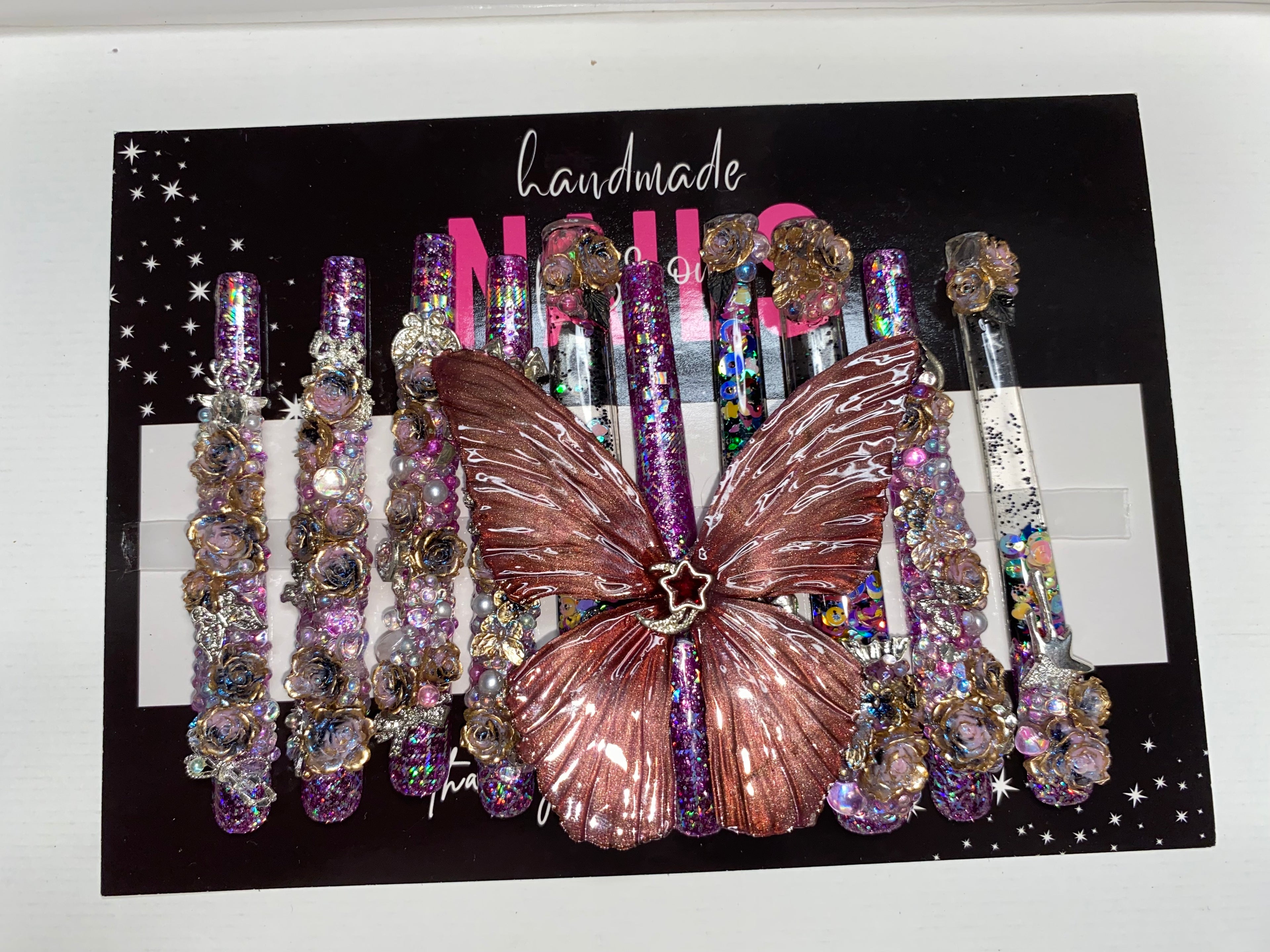 XXL Press-On Water Nails (Medium Size)