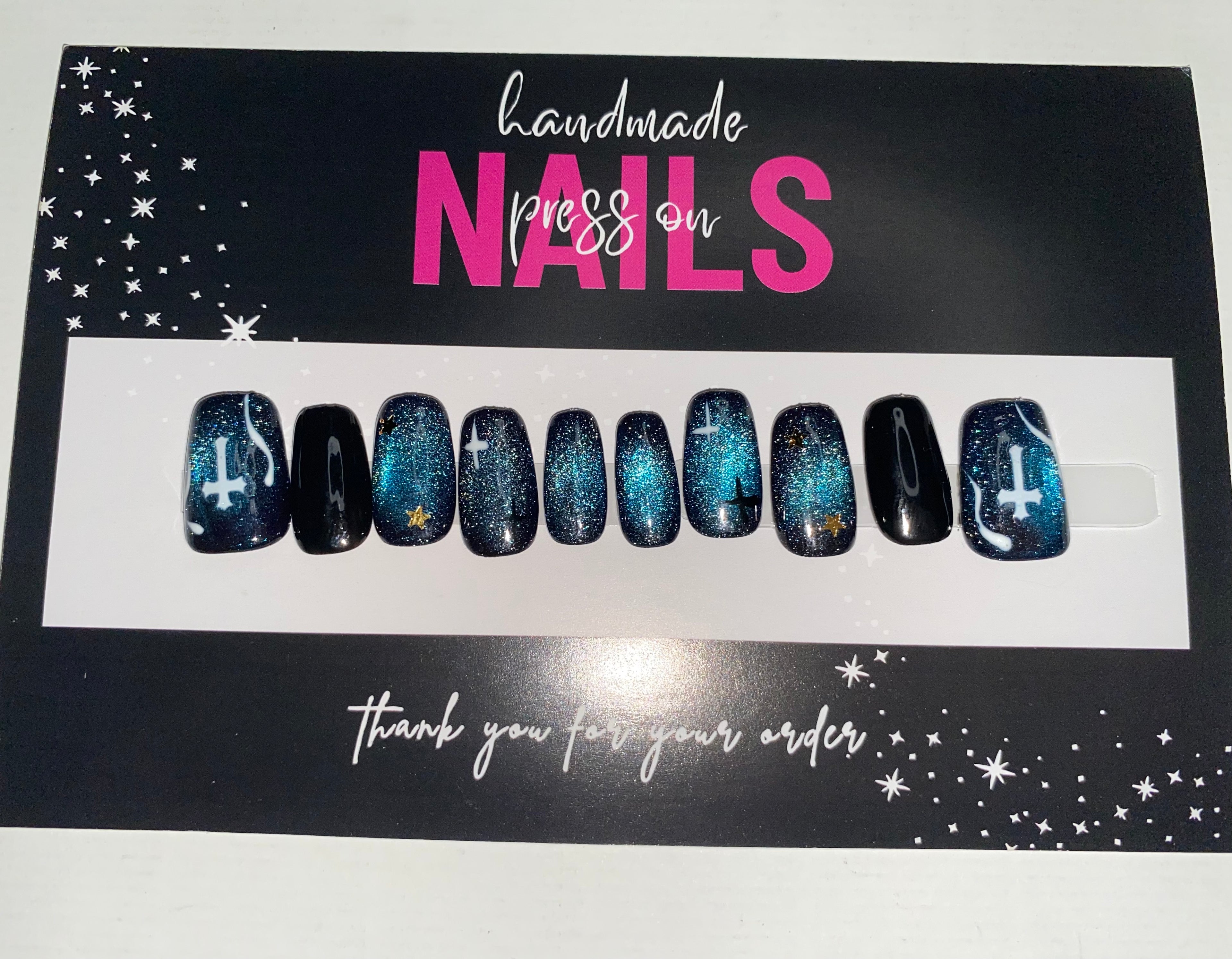 Goth/Emo Press-On Nails (Medium Size)