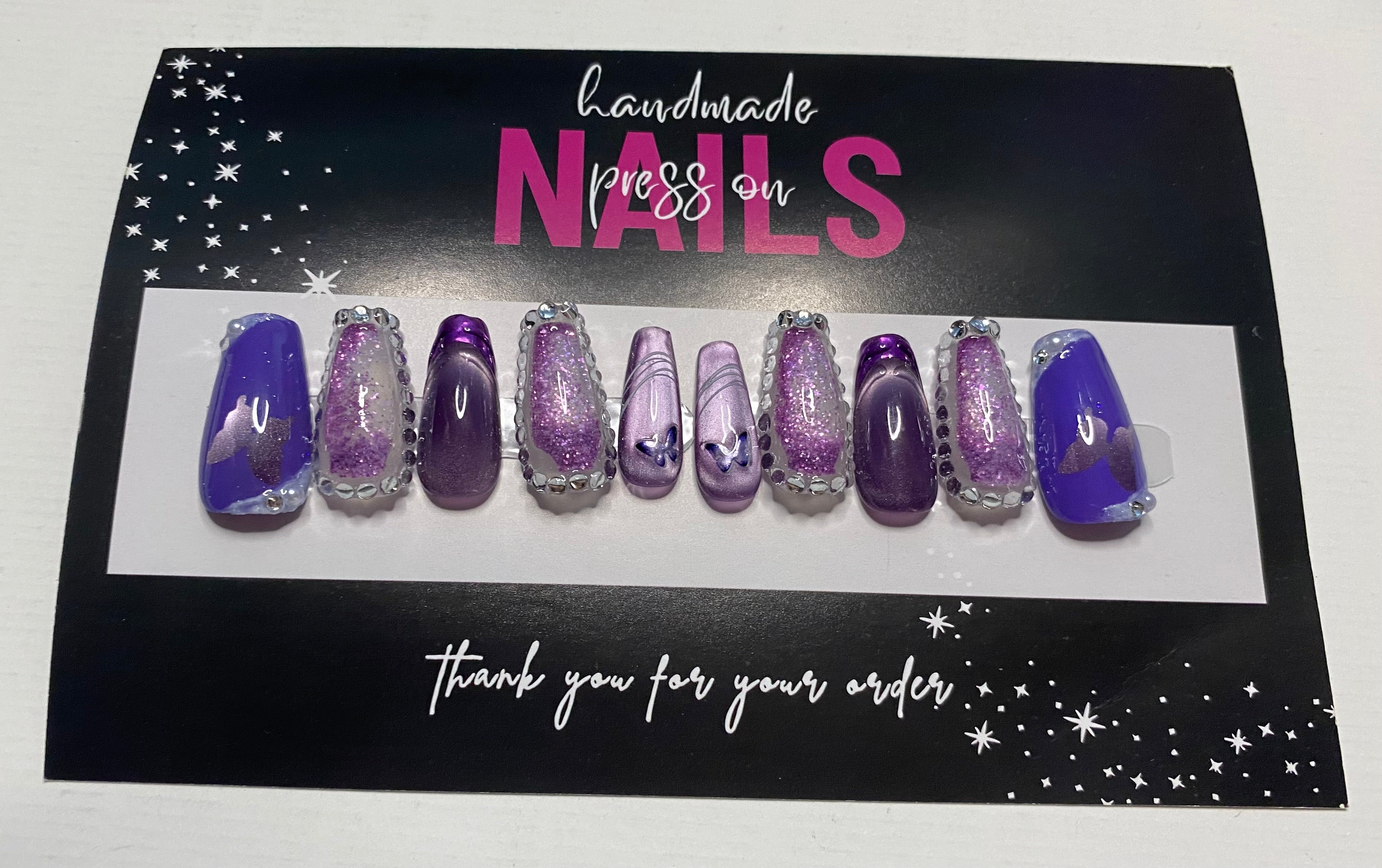 Press-On Water Nails  (Medium Size)