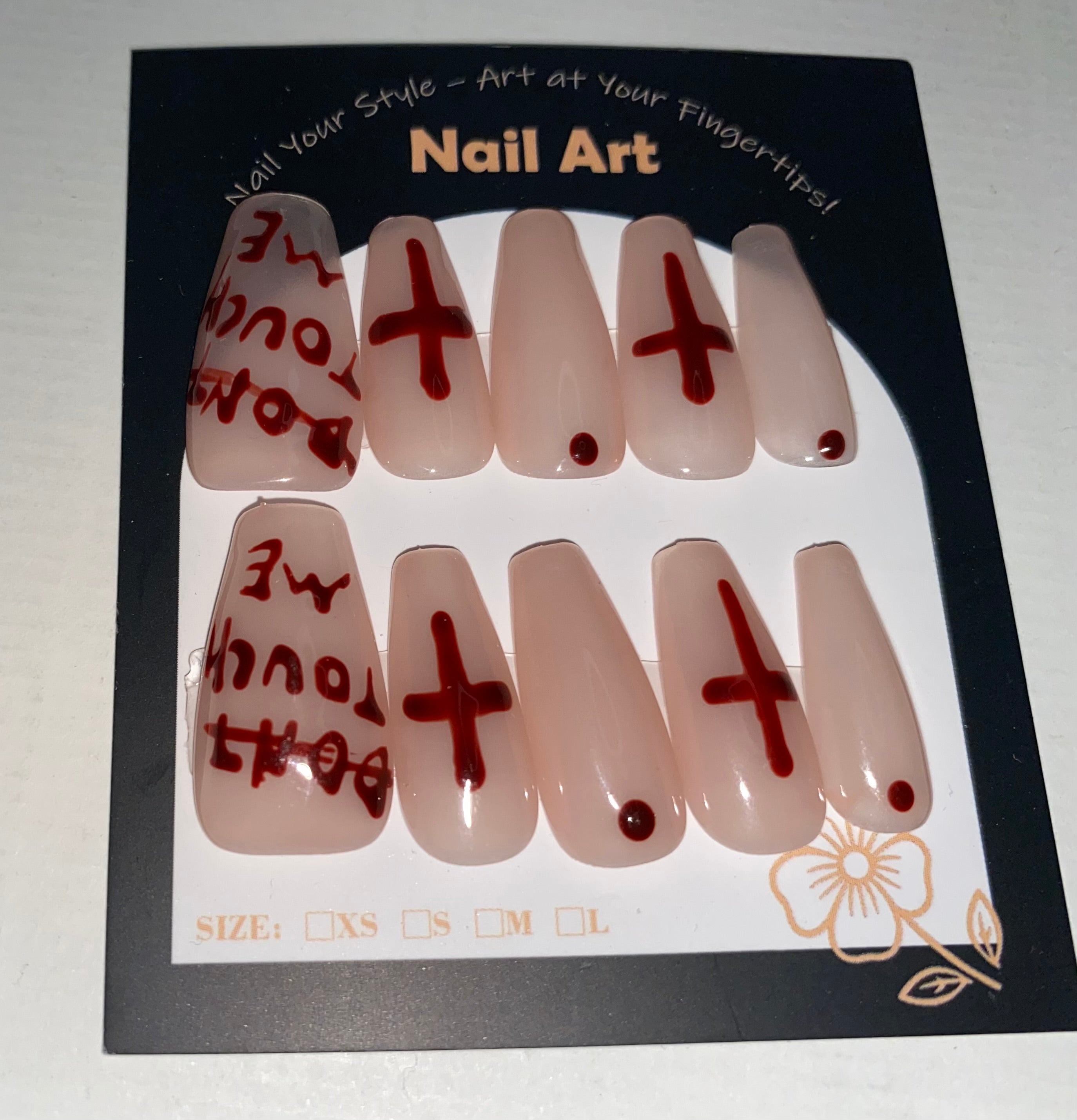 Goth/Emo Press-On Nails (Medium Size)