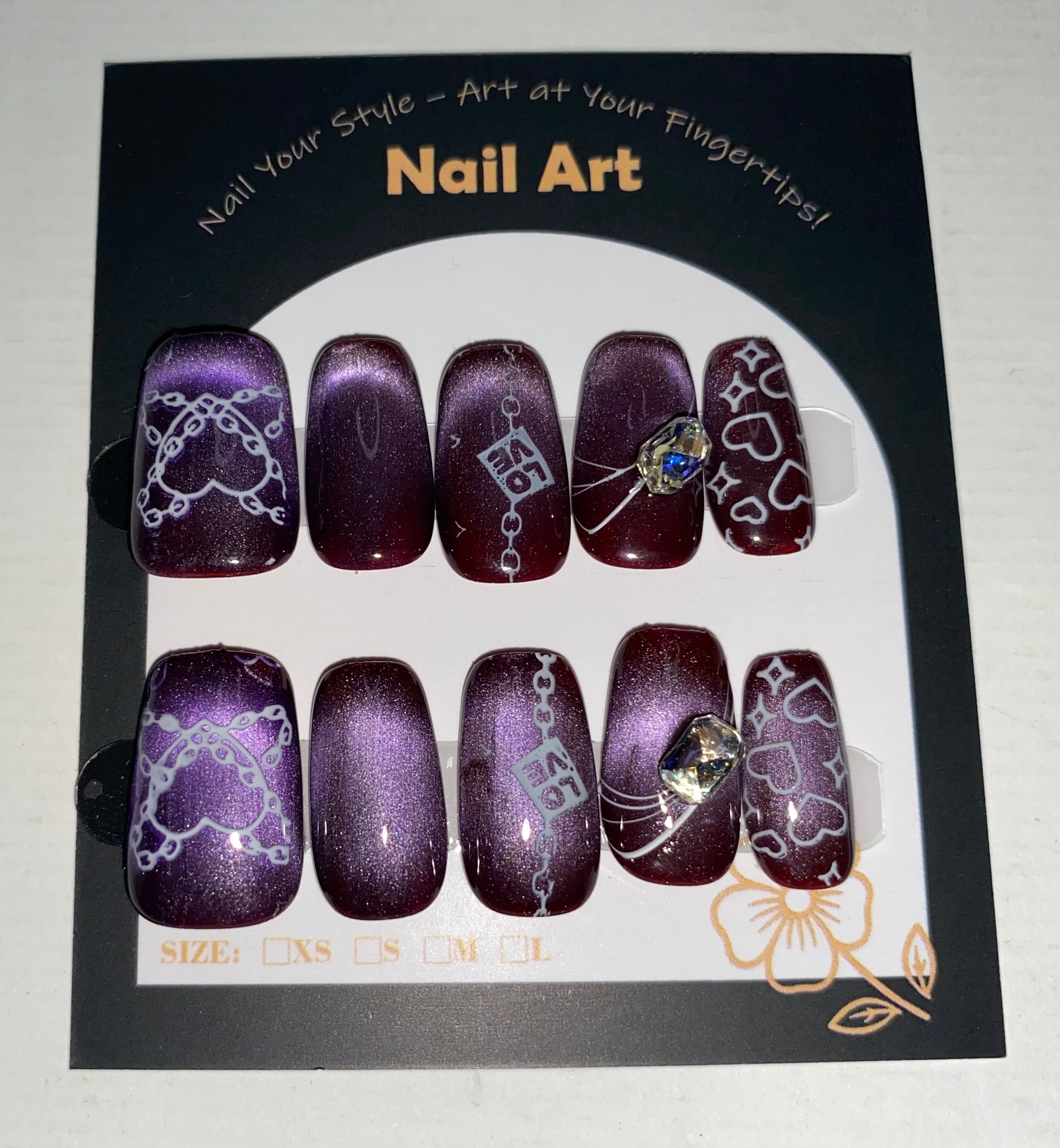 Goth/Emo Press-On Nails (Medium Size)