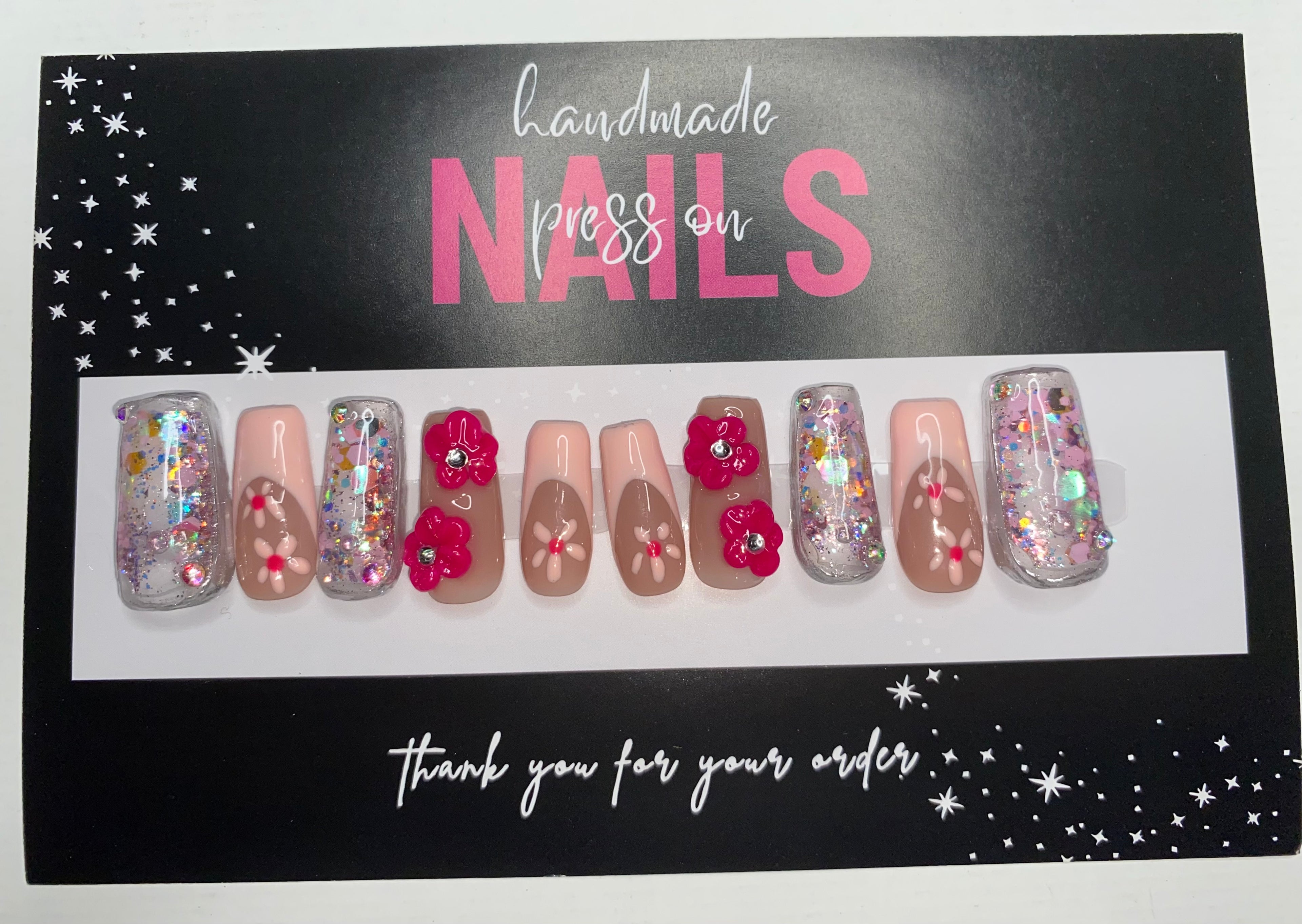 Press-On Water Nails  (Medium Size)