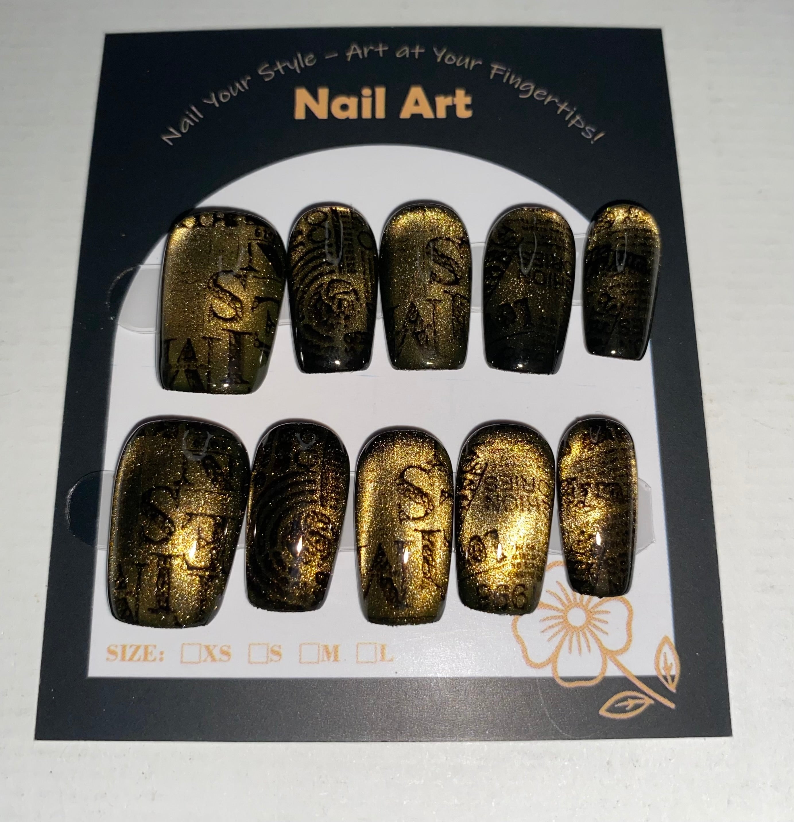 Goth/Emo Press-On Nails (Medium Size)