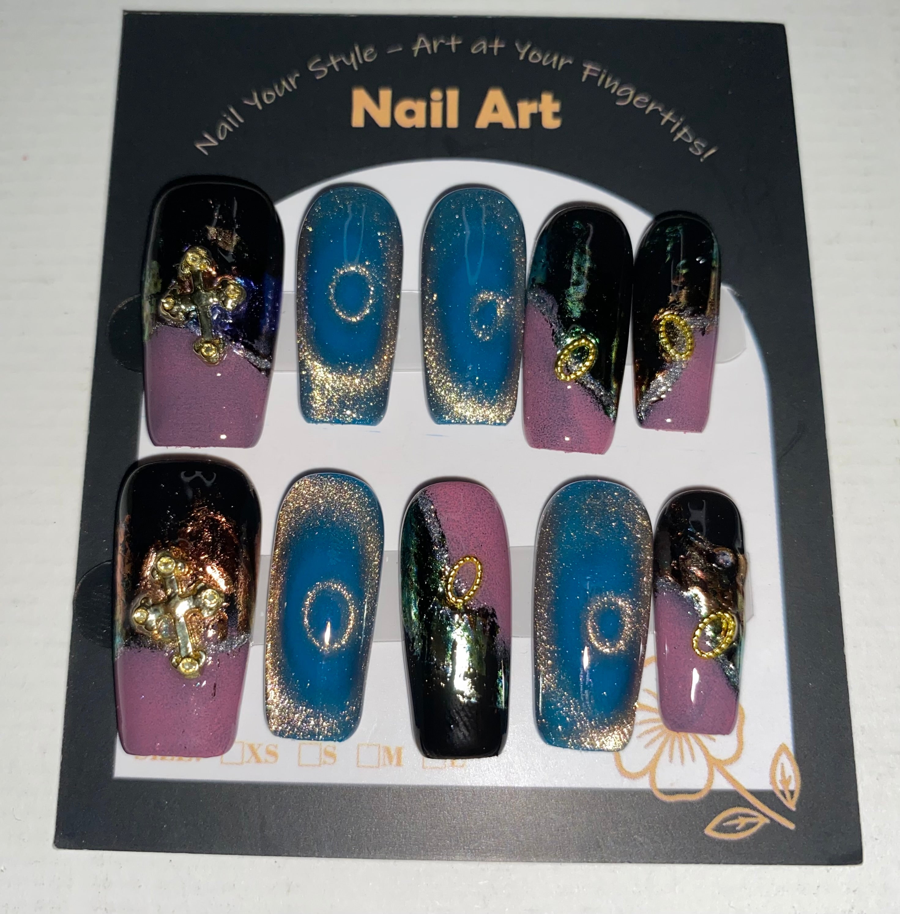 Goth/Emo Press-On Nails (Medium Size)