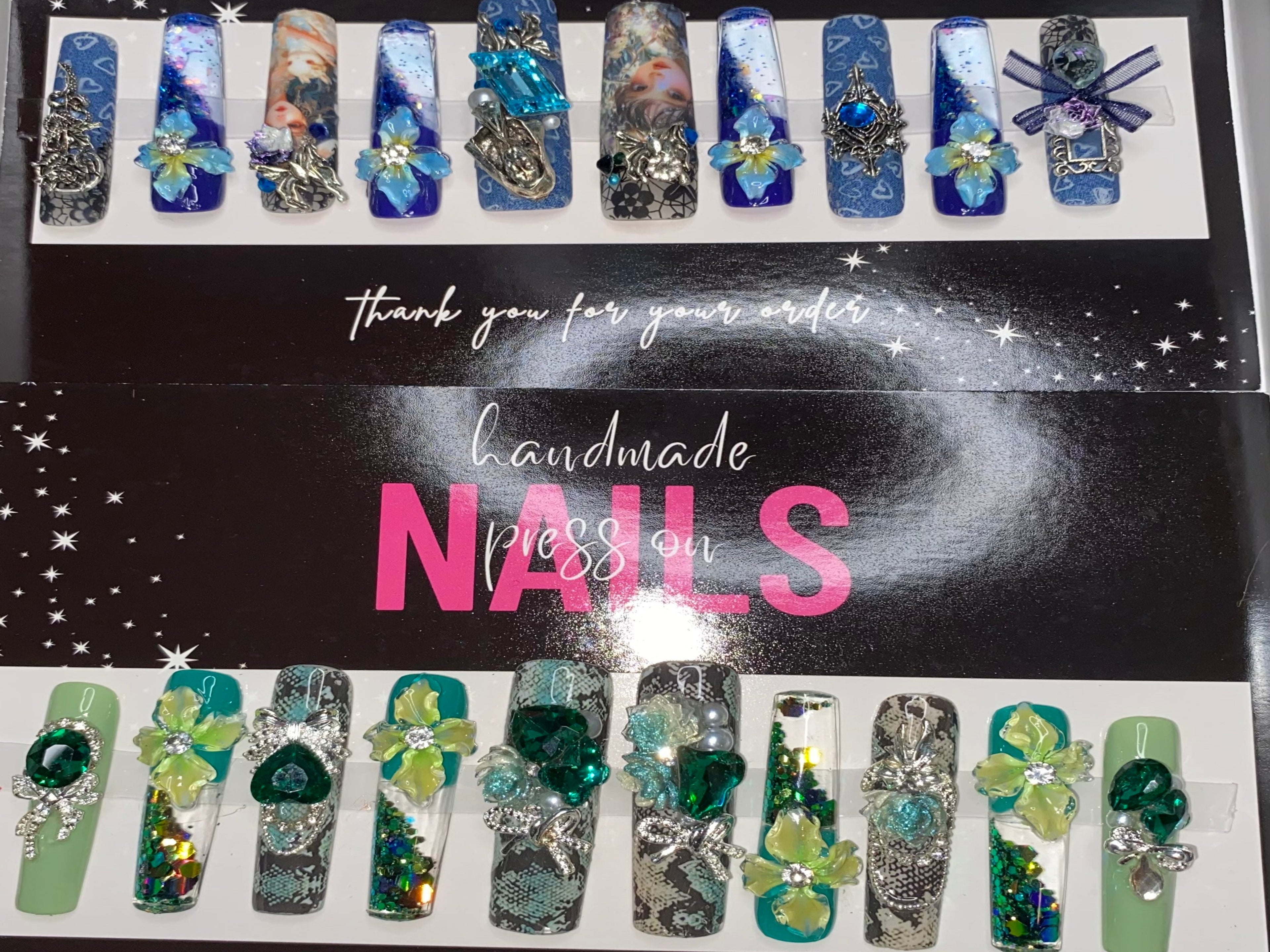 Press-On Water Nails  (Medium Size)