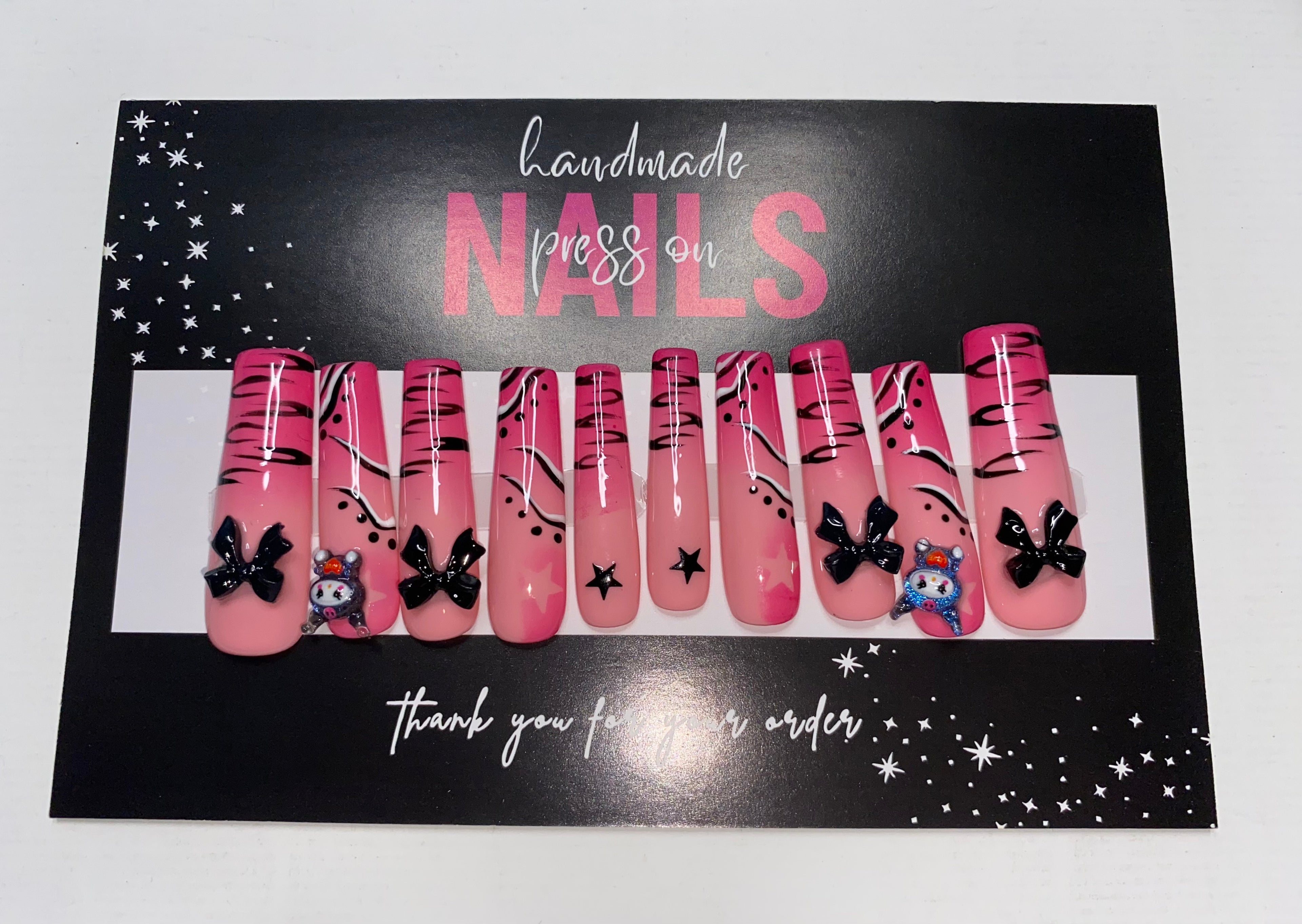 Goth/Emo Press-On Nails (Medium Size)