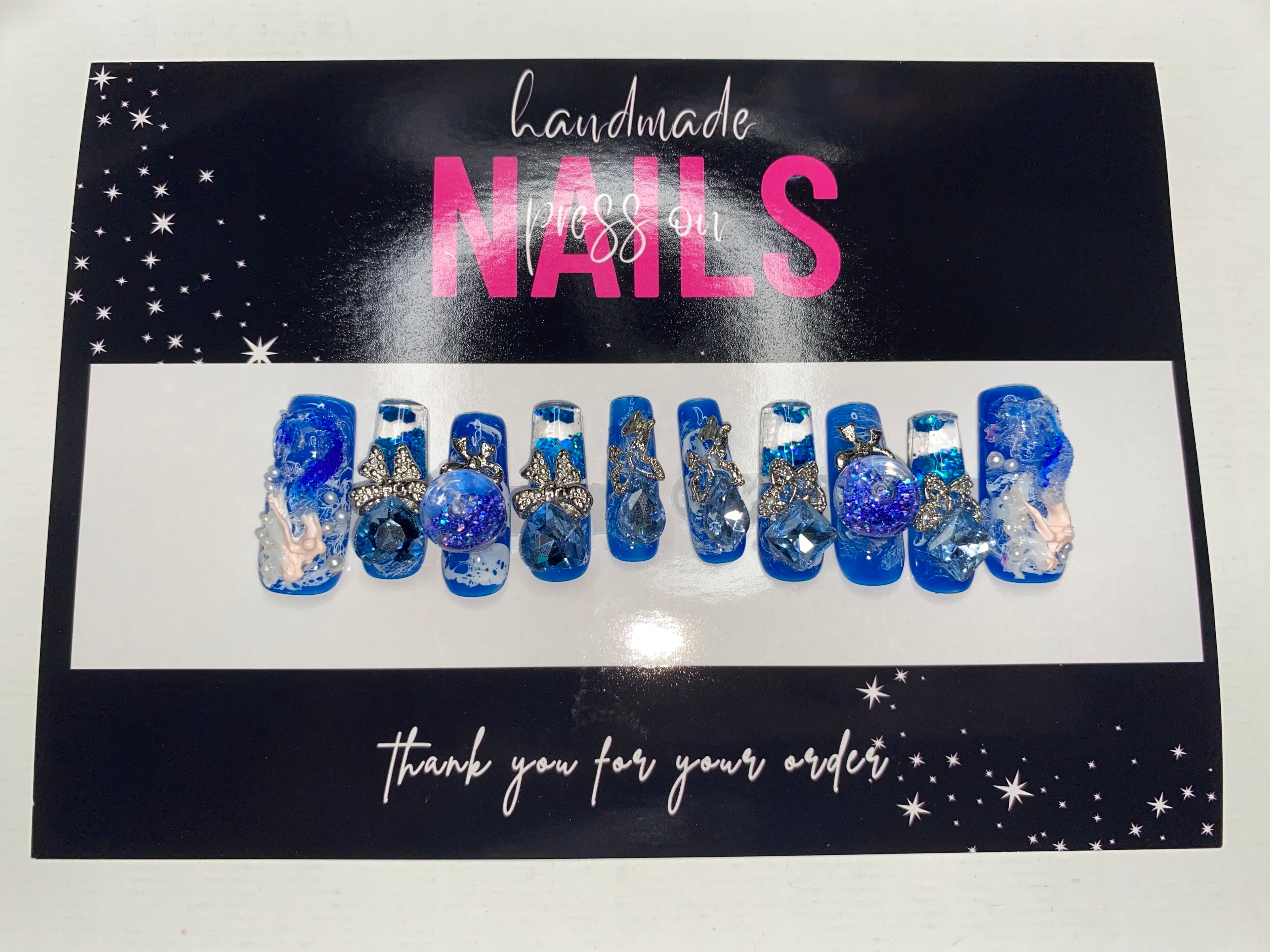 Press-On Water Nails  (Medium Size)