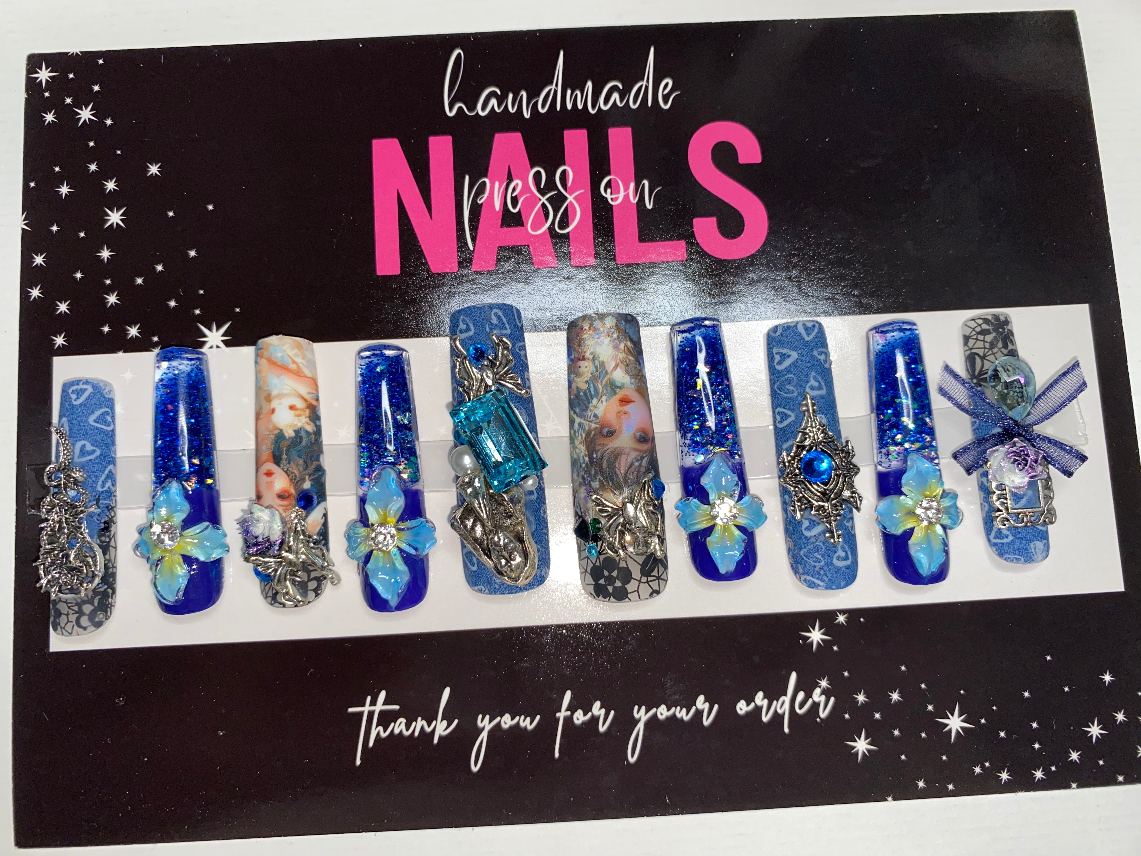 Press-On Water Nails  (Medium Size)